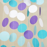 Blue Aqua Purple Frozen Theme Circle Dots Paper Garland Banner 10 FT Decor- Le Petit Pain