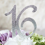 Sweet 16 Silver Crystal Rhinestone Cake Topper 16th Birthday Bling Party Favor- Le Petit Pain