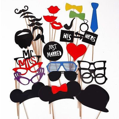 31 PCS Minnie Mickey Mouse Ears Mustache Photo Prop Booth Party Favor Wedding Birthday - le petit pain