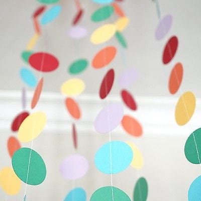  Colorful Paper Garland, Circle Dots Hanging