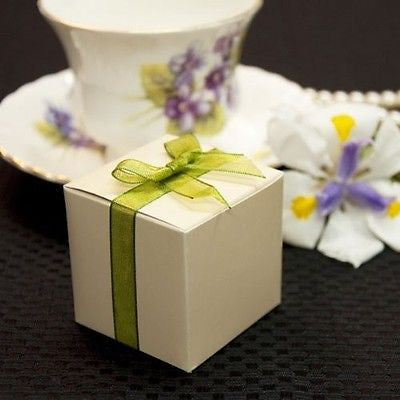 10 Ivory Square Favor Boxes 2" Gift Box - le petit pain
