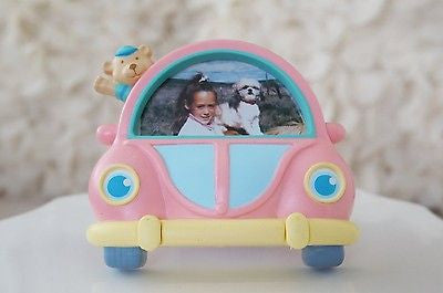 Teddy Bear in Pink Bug Car Picture Frame Children Kids Photo Frame- Le Petit Pain