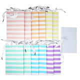 12 Unicorn Pastel Rainbow Paper Gift Bags with Tissue Paper Satin Ribbon Handles