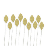 36 Synthetic 1.5" Metallic Gold Leaf Rose Leaves