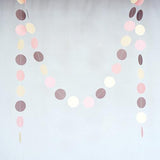 Pink Ivory Brown Circle Garland Party Decoration Paper Dots Banner Neutral- Le Petit Pain