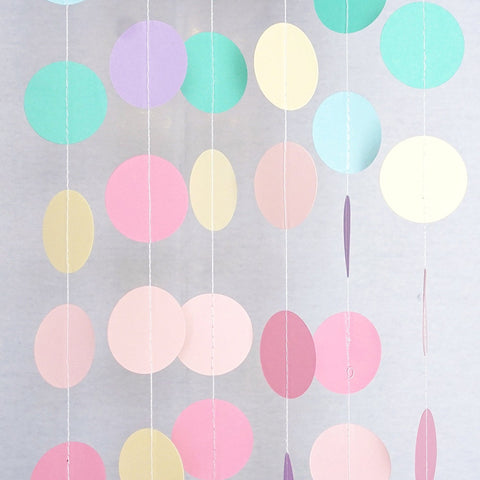 Unicorn Pastel Circle Garland Party Decoration Paper Dots Banner- Le Petit Pain