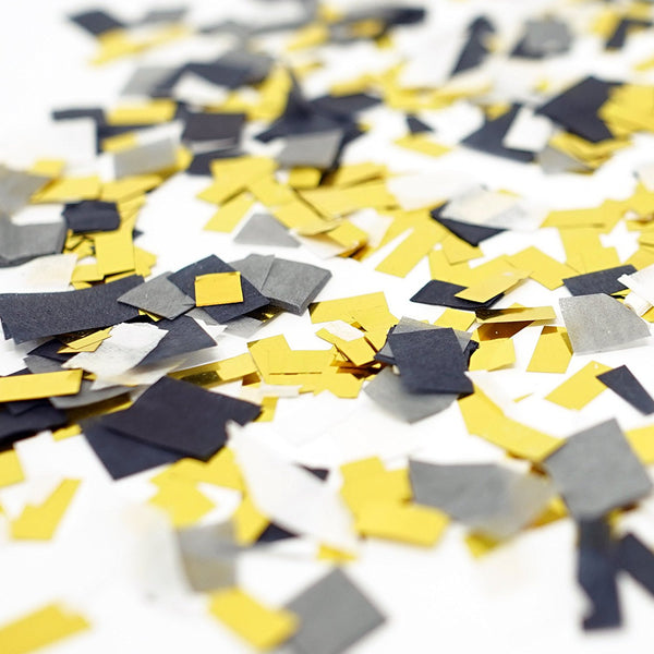 Black Gray White Gold Foil Shredded Confetti Paper Party