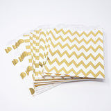 Chevron Polka Dot Stripe Gold Foil Paper Treat Favor Bags 5x7 Gift Bags - 48 count- Le Petit Pain