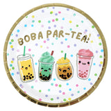 Boba Tea Party Biodegradable Paper Plates and Napkins 12 Plates 20 Napkins