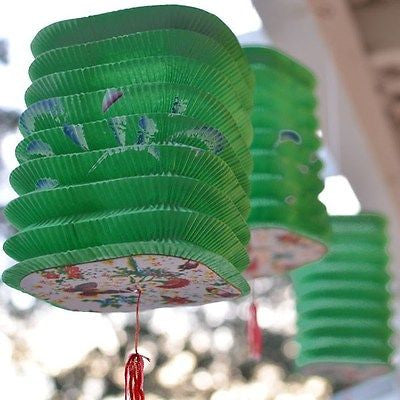 Green square paper on sale lanterns