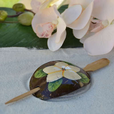 Coconut Shell Women Flower Hair Clip Pin Plumeria Luau Nautical Beach Party- Le Petit Pain