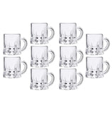10 Miniature Beer Mugs Shot Plastic Glasses Clear 1 Ounce oz