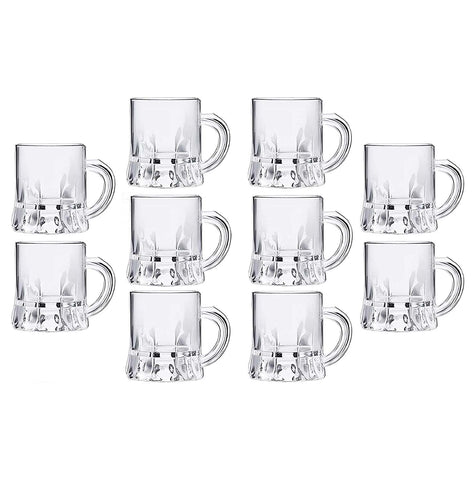 10 Miniature Beer Mugs Shot Plastic Glasses Clear 1 Ounce oz