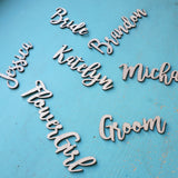 Custom Personalized Name Wood Place Card Dinnerware Calligraphy Cards Tableware - Set of 4- Le Petit Pain