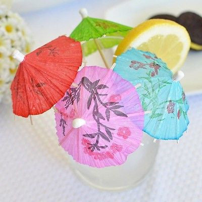 60 Mini Umbrellas Parasol Toothpicks Cocktail Party Pick Tropical Drink Swizzle - le petit pain