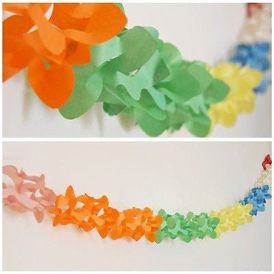 Rainbow Multi Color Lily Paper Garland 12 Ft Long Hanging Decoration- Le Petit Pain