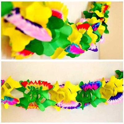 Colorful Multicolor Dragon Flower Paper Garland - 12 Ft Long- Le Petit Pain
