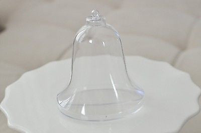 Clear Plastic Bell Shaped Container Ornament Favor Fillable DIY- Le Petit Pain