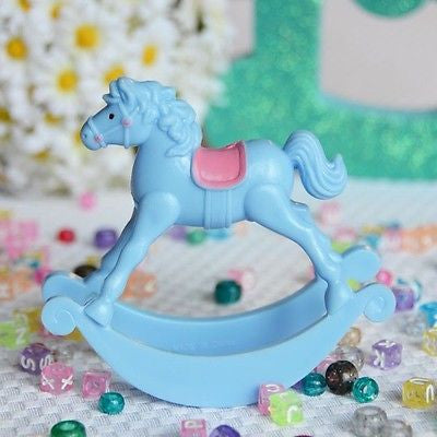 Light Blue Rocking Horse Favor 3.5" Baby Shower Centerpiece DIY- Le Petit Pain