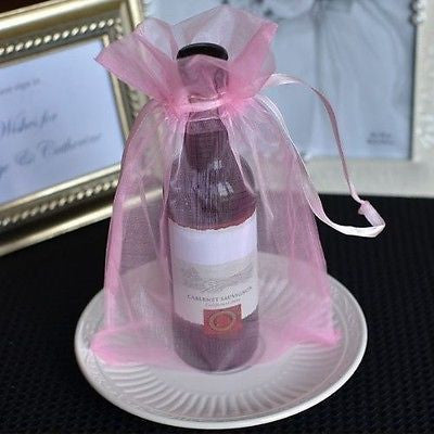 10 Pink Organza 6x9 Favor Pouches Wedding Gift Bags Drawstring Candy Bags - le petit pain