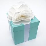 Large Robin Egg Blue & White Ribbon with Flower Gift Box Tiffany Mint Blue with Lid- Le Petit Pain