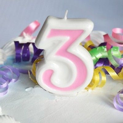Pink 3 Number Candle White Premium Birthday Candle- Le Petit Pain