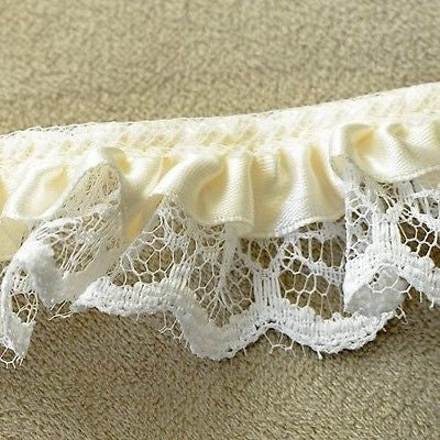 Ruffled Lace Ivory Trim 1 Yard DIY Wedding Clothing Lace Trim Sewing L ...