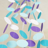 Blue Aqua Purple Frozen Theme Circle Dots Paper Garland Banner 10 FT Decor- Le Petit Pain