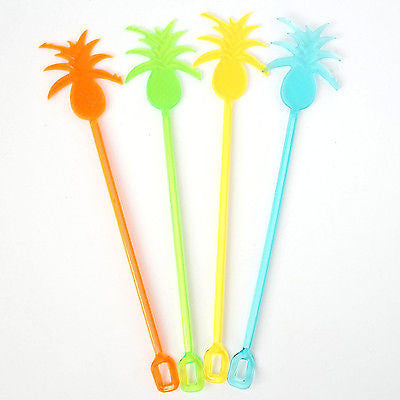 8 Pineapple Tropical Cocktail Drink Stir Sticks Stirrers Beach Party Nautical - le petit pain