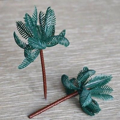 8 Large Palm Tree Cupcake Cake Toppers Tropical Beach Party Decoration - le petit pain