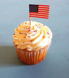 50 American Flag Cupcake Pick Paper DIY Crafts Cake Picks July 4th - le petit pain