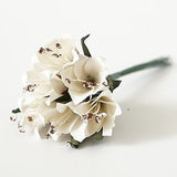 12 Paper Trumpet Flowers Bouquet Ivory Pink Beige Peach Lavender Crafts Wedding