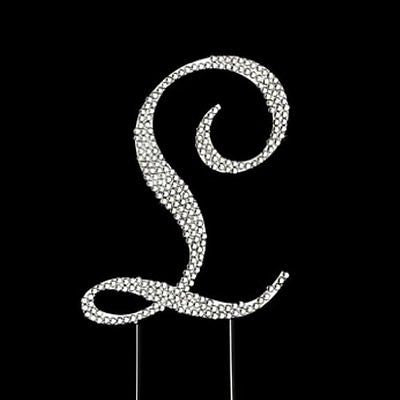 Silver Letter Initial L Birthday Crystal Rhinestone Cake Topper L Party Monogram- Le Petit Pain