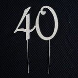 40th Birthday Crystal Rhinestone Cake Topper Anniversary Party Monogram - le petit pain