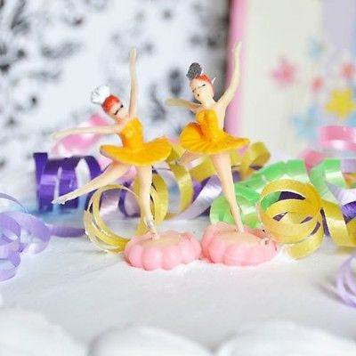 6 Ballerina Yellow Cake Topper Ballet Favor Dance Birthday Party Decor Cupcake - le petit pain
