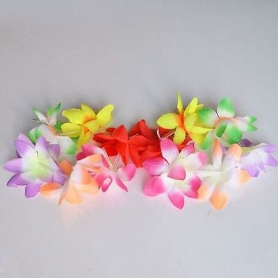 2 Rainbow Hawaiian Wild Orchid Bracelet or Anklet Lei Luau Couple Hair Accessory Birthday Accessory