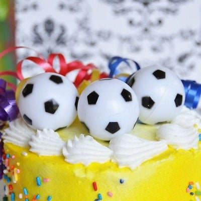 6 Soccer Ball Cake Toppers Cupcake Toppers-Sports Birthday Party Decoration