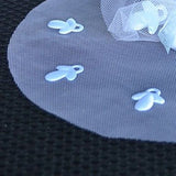 10 Blue Round Tulle Gift Wrap with Pacifier 9" Favor Bag Baby Shower - le petit pain