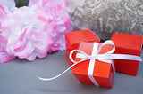 10 Red Square Favor Boxes, Favor box, Jewelry Gift Box, Bold Red - le petit pain