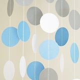 White Light Blue Circle Dots Paper Garland 10 FT Polka Dots Banner Party Decor- Le Petit Pain