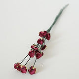 24 Small Paper Flower Blossoms Bouquet Yellow White Burgundy Lavender Pink Ivory - le petit pain