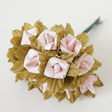 24 Rustic Paper Roses Flowers Bouquet Burgundy Ivory Pink Peach Wedding Crafts - le petit pain