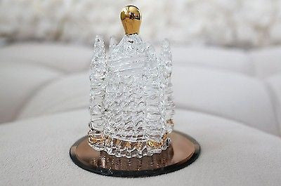 Hand Blown Castle Glass Figurine with Gold Trim Vintage Style Medieval Gift- Le Petit Pain