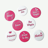 8 Naughty Bachelorette Party Favors Buttons Pins Pink White Girls Night Squad Accessories - le petit pain