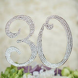 30th Birthday Crystal Rhinestone Cake Topper Anniversary Party Monogram - le petit pain