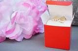 10 Red Square Favor Boxes, Favor box, Jewelry Gift Box, Bold Red - le petit pain