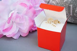10 Red Square Favor Boxes, Favor box, Jewelry Gift Box, Bold Red - le petit pain