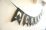 Gold Black Cheers Banner, Birthday Celebration Banner, New Years Party Decor- Le Petit Pain