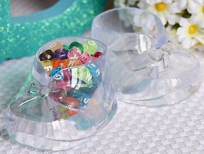 4 Clear Cute Baby Booties Booty Baby Shower Favor Decoration - le petit pain