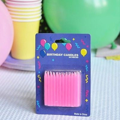 2" Pink Birthday Candles (72 Count) - le petit pain